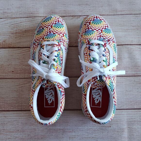 Vans Unisex Off The Wall Old Skool Classic Stripe Skater Style Platform Sneakers - Picture 5 of 11